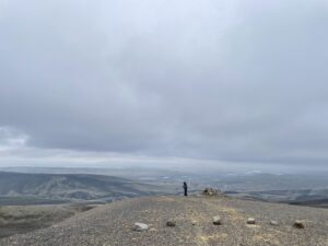 在冰島美麗的公路上眺望點